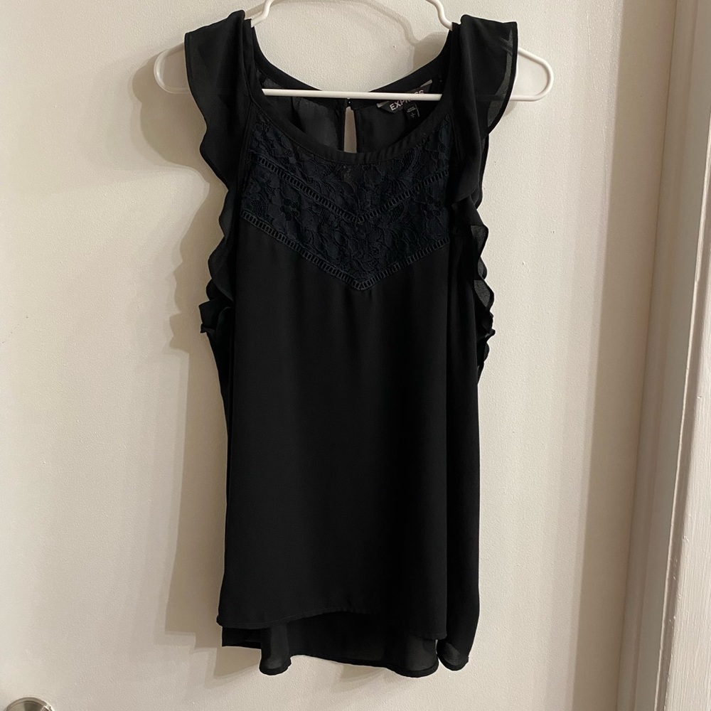 Express black lace dressy blouse size large